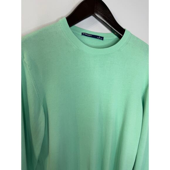 B.Draddy Men's Crew Neck Sweater Cotton Performance Golf Made in Italy Green L - Picture 8 of 12